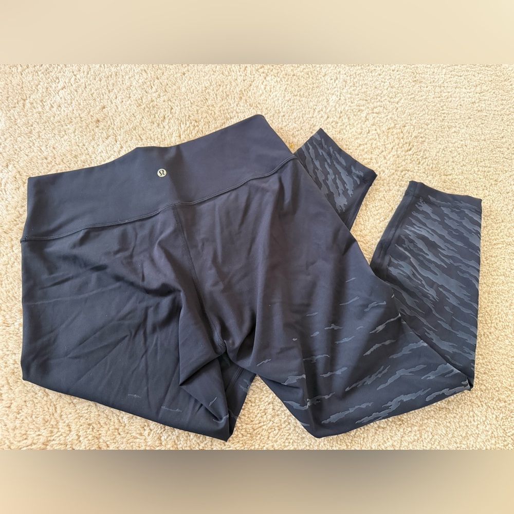 Lululemon Lunar New Year Leggings Sz 14 Black Pattern Wunder Under